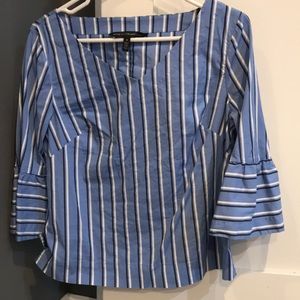 WHBM striped blouse with bell sleeves